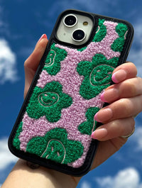 Happy Face Flower Tufted iPhone Case Phone Cases Skinnydip London