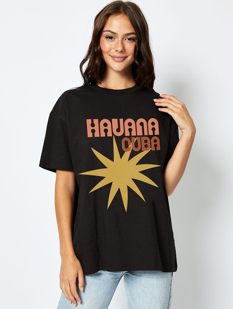 Havana Club T-Shirt in Black Tops & T-Shirts Skinnydip London