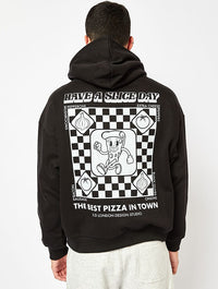 Have a Slice Day Hoodie in Black Hoodies & Sweatshirts Skinnydip London