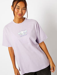 Hello Kitty x Skinnydip Cinnamoroll Sweet Like Candy T-Shirt In Lilac Tops & T-Shirts Skinnydip London