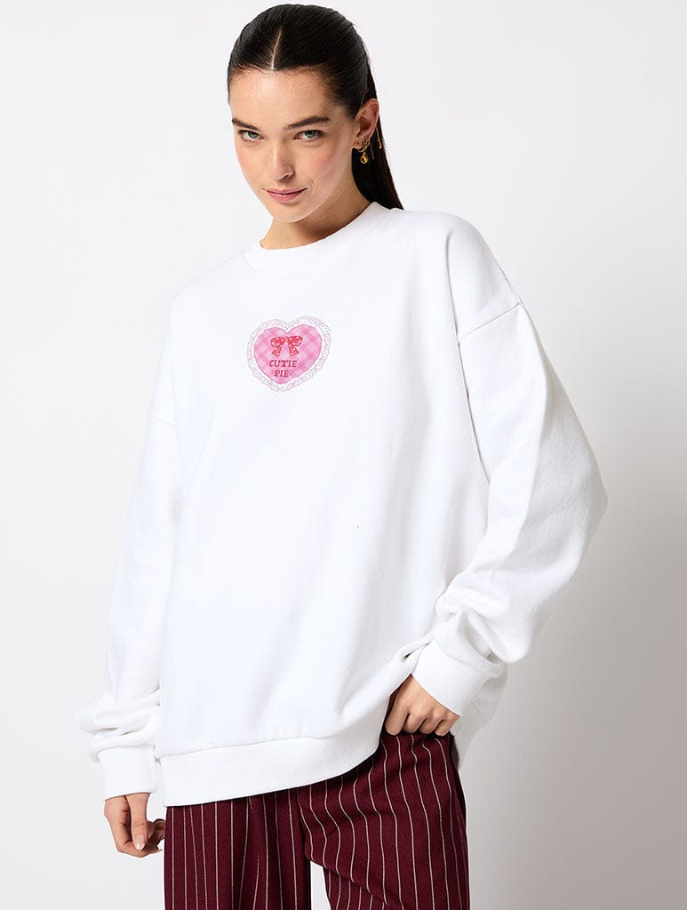 Hello Kitty x Skinnydip Dear Darling Sweatshirt in Ecru Hoodies & Sweatshirts Skinnydip London