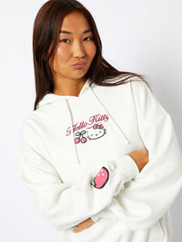 Hello Kitty x Skinnydip Fruit Hoodie in Ecru Hoodies & Sweatshirts Skinnydip London