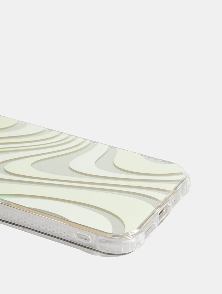 Holo Off White Swirl Shock iPhone Case Phone Cases Skinnydip London