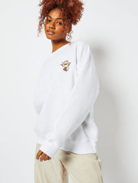 Hot Mess White Oversized Sweatshirt Hoodies & Sweatshirts Skinnydip London