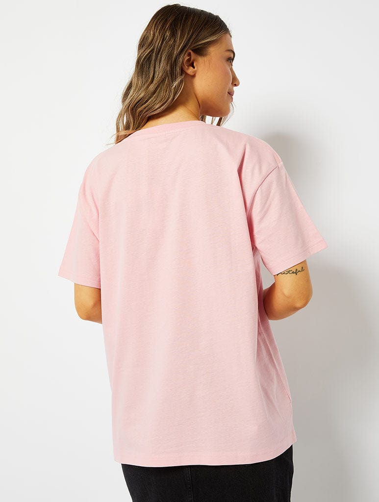 Howdy Graphic Oversized T-Shirt in Pink
