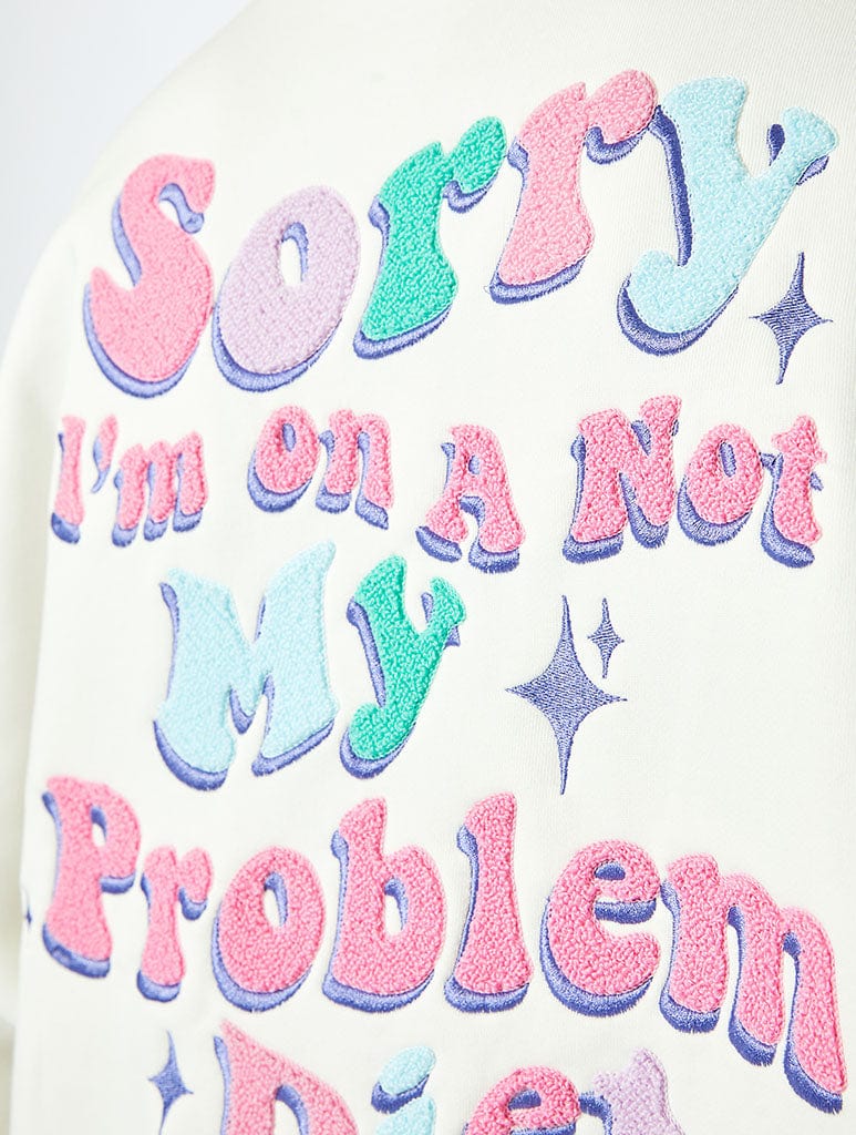 I'm On A Not My Problem Diet Sweatshirt in Ecru Hoodies & Sweatshirts Skinnydip London