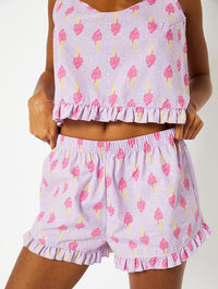 Ice Cream Print Frilly Cami Short Pyjama Set Lingerie & Nightwear Skinnydip London