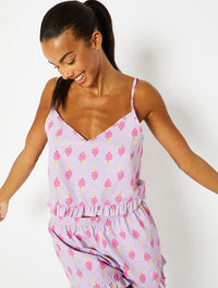 Ice Cream Print Frilly Cami Short Pyjama Set Lingerie & Nightwear Skinnydip London