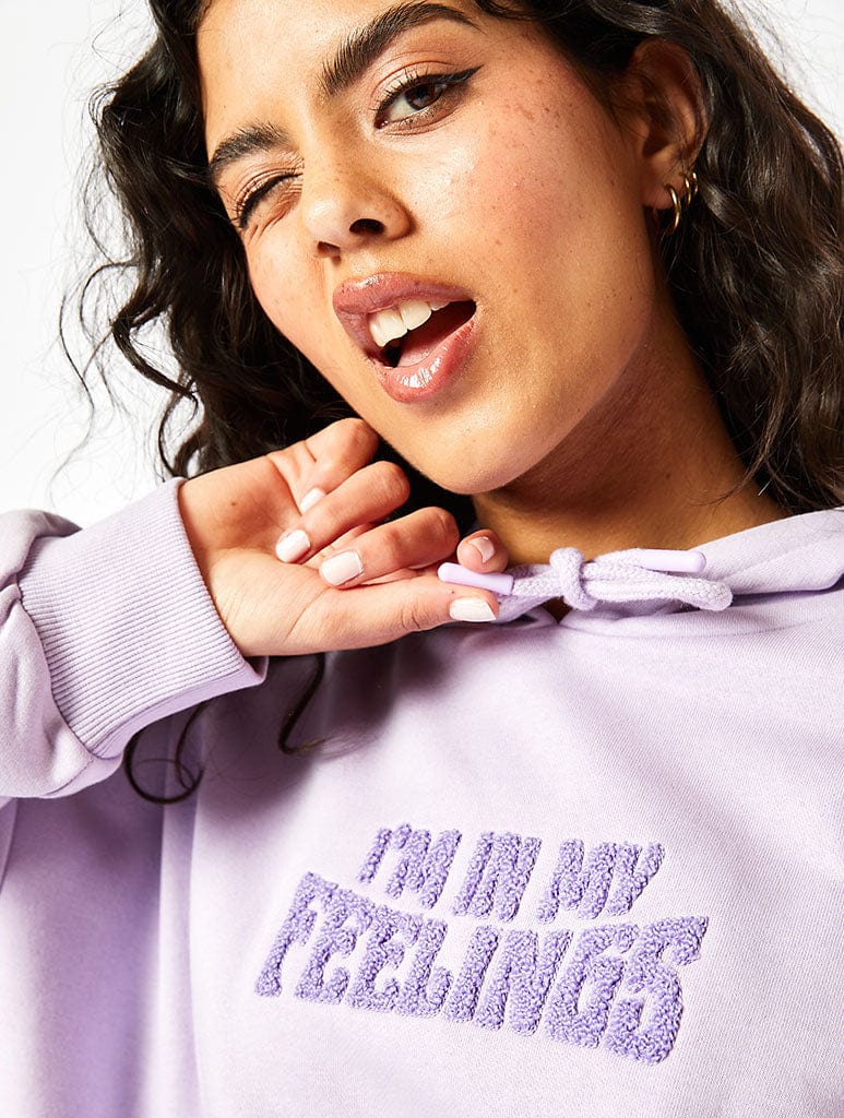 In My Feelings Lilac Oversized Hoodie Hoodies & Sweatshirts Skinnydip London