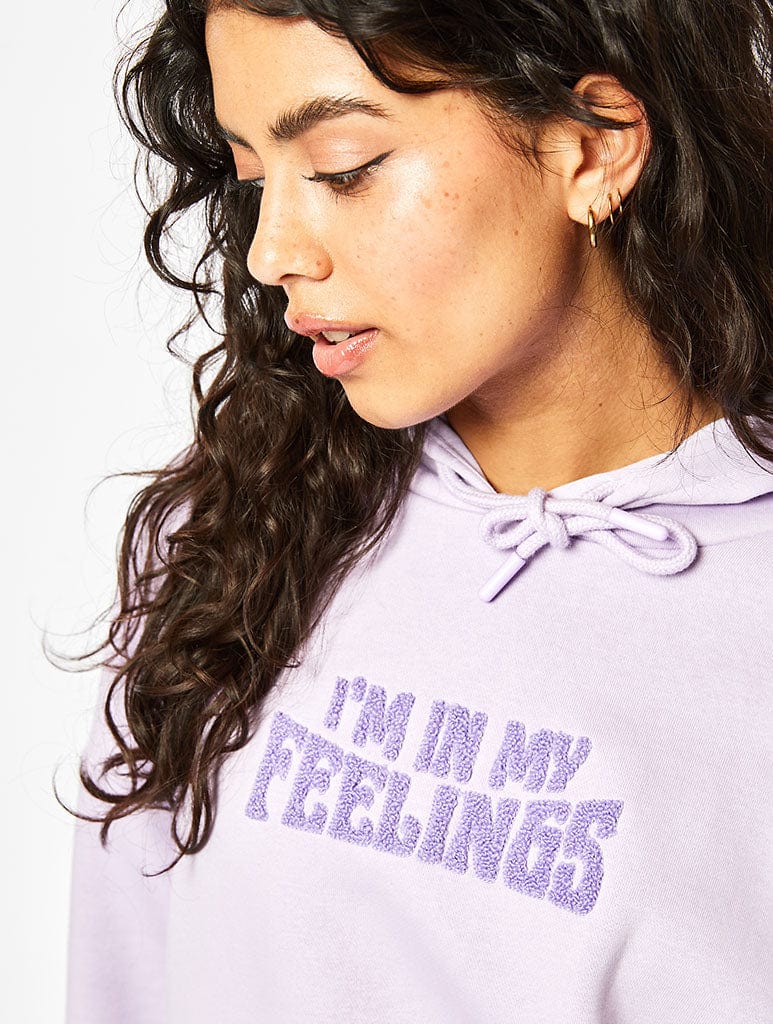 In My Feelings Lilac Oversized Hoodie Hoodies & Sweatshirts Skinnydip London