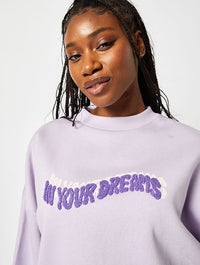 In Your Dreams Lilac Oversized Sweatshirt Hoodies & Sweatshirts Skinnydip London