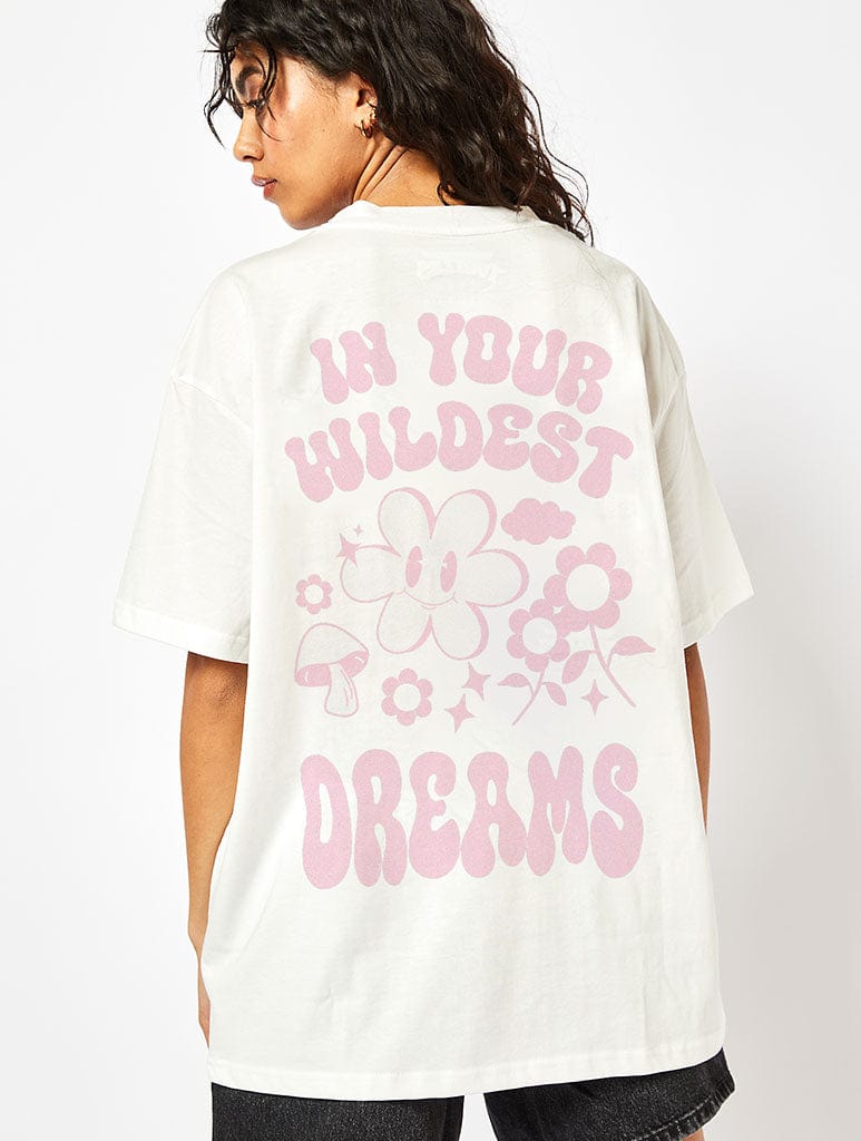 In Your Wildest Dreams T-Shirt In Ecru Tops & T-Shirts Skinnydip London