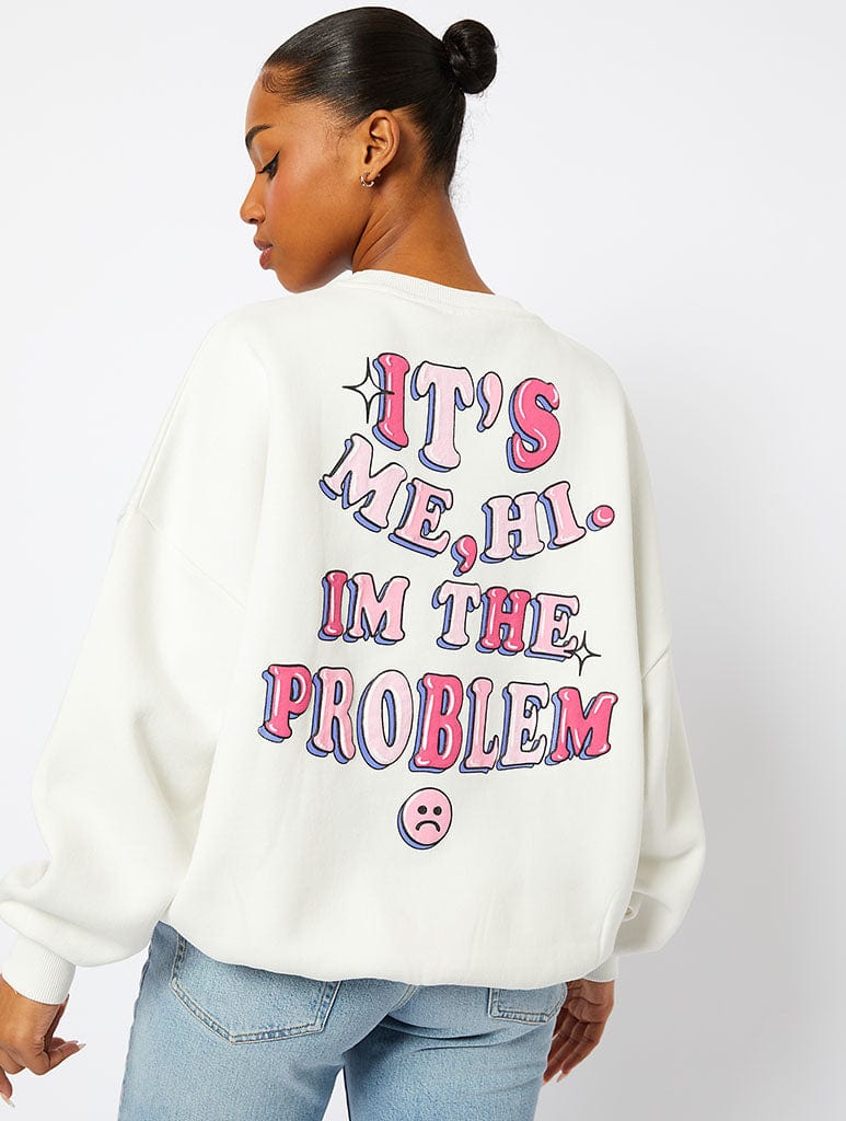 Its Me, Hi. Im The Problem Ecru Sweatshirt Hoodies & Sweatshirts Skinnydip London