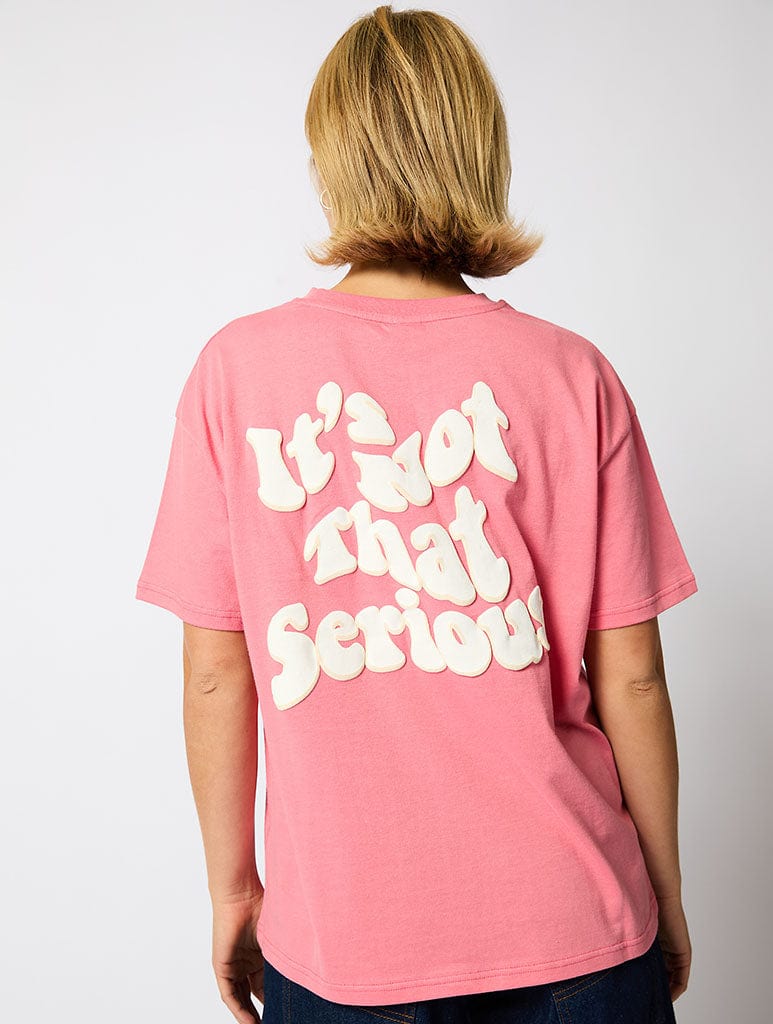 Its Not That Serious T-Shirt in Pink Tops & T-Shirts Skinnydip London