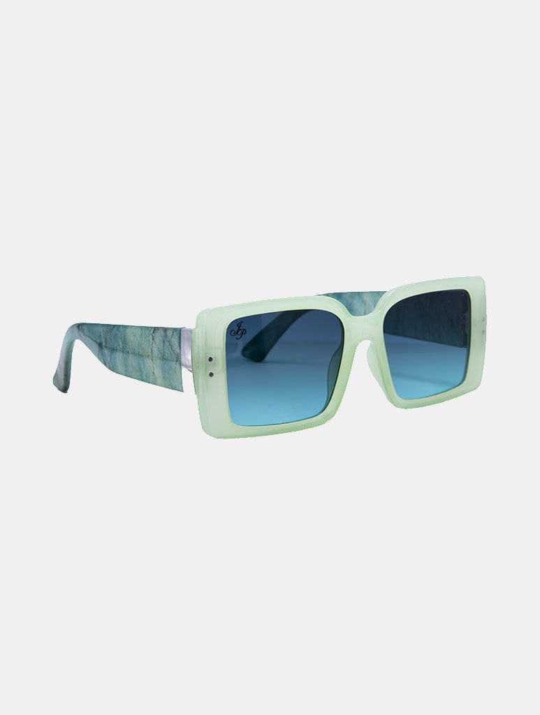 Jeepers Peepers Green Marble Arm Sunglasses