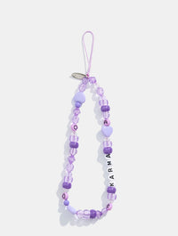 Karma Purple Beaded Phone Strap Phone Grips Skinnydip London