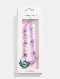 Karma Purple Beaded Phone Strap Phone Grips Skinnydip London