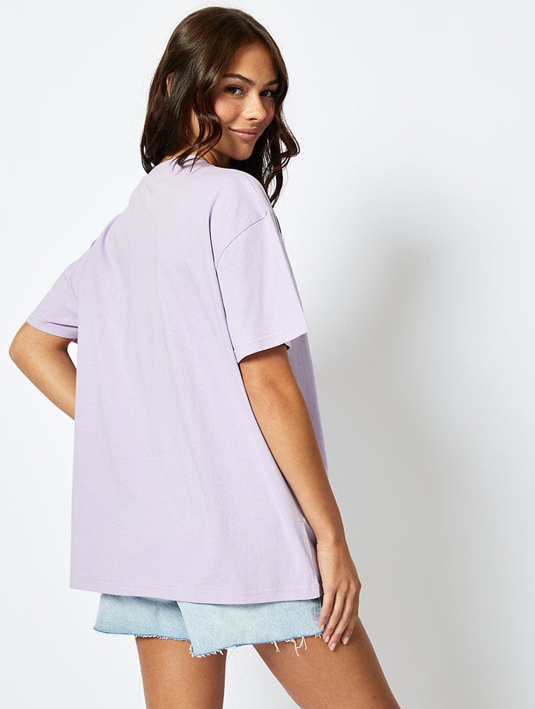 Let It Grow And Glow T-Shirt in Lilac Tops & T-Shirts Skinnydip London