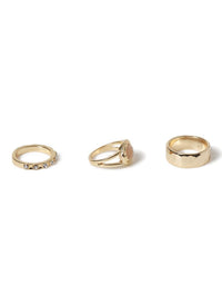 Liars & Lovers 3 Pack Gold Semi Precious Moonstone Rings Jewellery Liars & Lovers