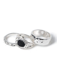 Liars & Lovers 3 Pack Silver Semi Precious Rings Jewellery Liars & Lovers