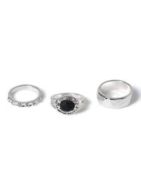 Liars & Lovers 3 Pack Silver Semi Precious Rings Jewellery Liars & Lovers