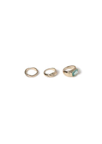 Liars & Lovers 3 Pack Stacking Rings with Stones Jewellery Liars & Lovers