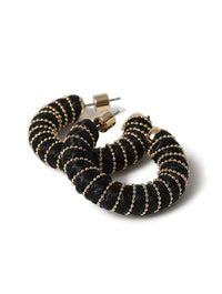 Liars & Lovers Raffia Wrapped Black Hoop Earrings Jewellery Liars & Lovers