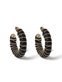 Liars & Lovers Raffia Wrapped Black Hoop Earrings Jewellery Liars & Lovers