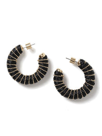 Liars & Lovers Raffia Wrapped Black Hoop Earrings Jewellery Liars & Lovers