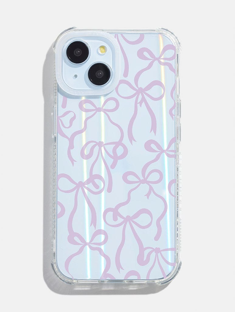 Lilac Bows Holo Shock iPhone Case Phone Cases Skinnydip London