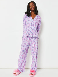 Lilac Butterfly Pyjama Set Lingerie & Nightwear Skinnydip London