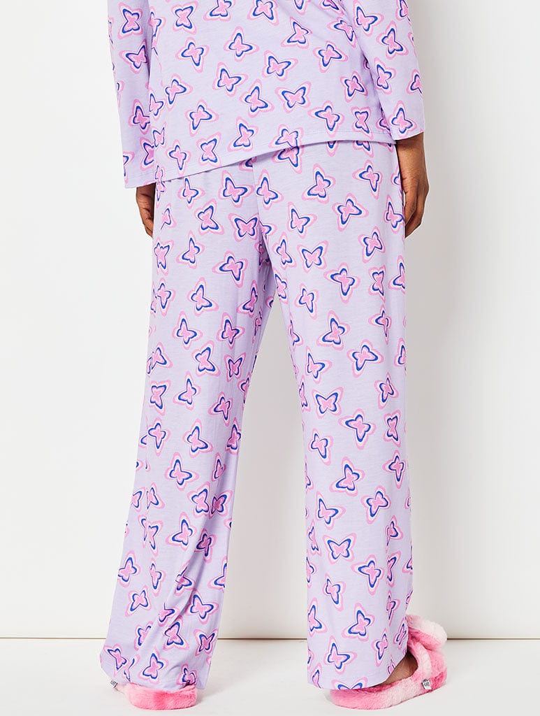 Lilac Butterfly Pyjama Set Lingerie & Nightwear Skinnydip London