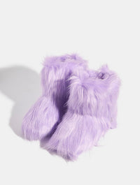 Lilac Fluffy Slipper Boots Footwear Skinnydip London