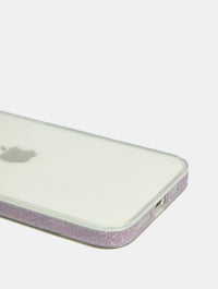 Lilac Glitter Frame iPhone Case Phone Cases Skinnydip London