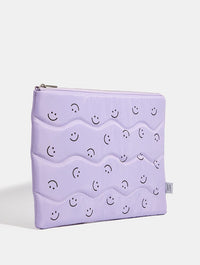 Lilac Happy Face Puffy Laptop Case Laptop Cases Skinnydip London