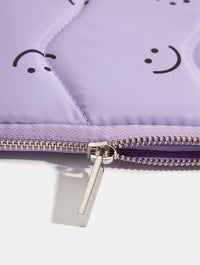 Lilac Happy Face Puffy Laptop Case Laptop Cases Skinnydip London