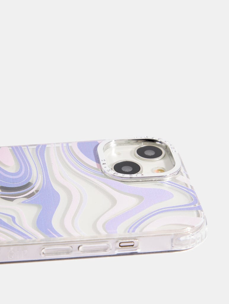 Lilac Retro Swirl Shock iPhone Case Phone Cases Skinnydip London