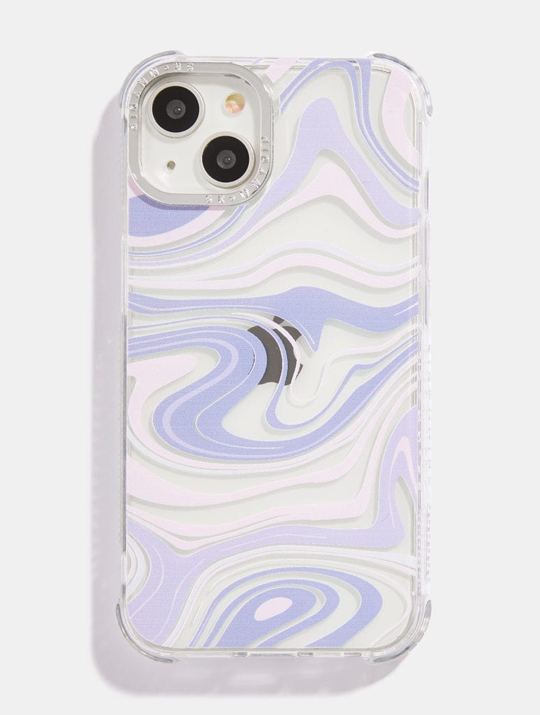 Lilac Retro Swirl Shock iPhone Case Phone Cases Skinnydip London