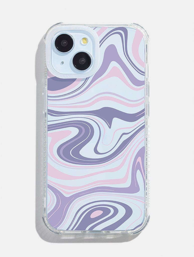 Lilac Retro Swirl Shock iPhone Case Phone Cases Skinnydip London