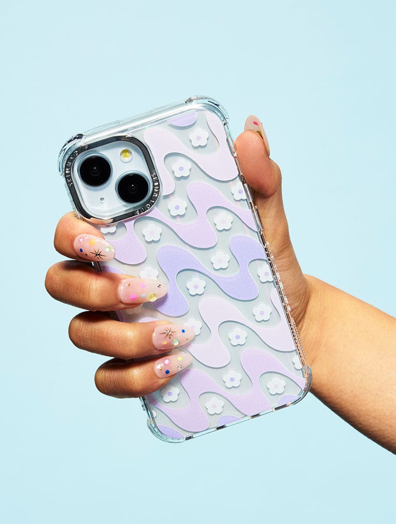 Lilac Wiggle Daisy Shock iPhone Case Phone Cases Skinnydip London