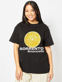 Limoncello Sorrento T-Shirt in Black Tops & T-Shirts Skinnydip London