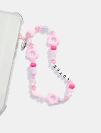 Lover Pink Beaded Phone Strap Phone Grips Skinnydip London