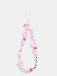 Lover Pink Beaded Phone Strap Phone Grips Skinnydip London