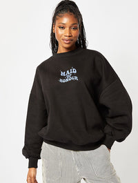 Maid Of Honour I Do Crew Sweatshirt In Black Hoodies & Sweatshirts Skinnydip London