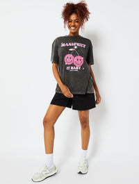 Manifest It Baby Acid Wash Oversized T-Shirt Tops & T-Shirts Skinnydip London