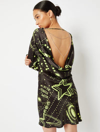 Meta Print Cowl Back Mini Dress Dresses Skinnydip London