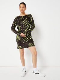 Meta Print Cowl Back Mini Dress Dresses Skinnydip London