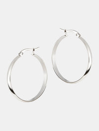 Metal Morphosis Large Band Hoops In Silver Jewellery Metal Morphosis