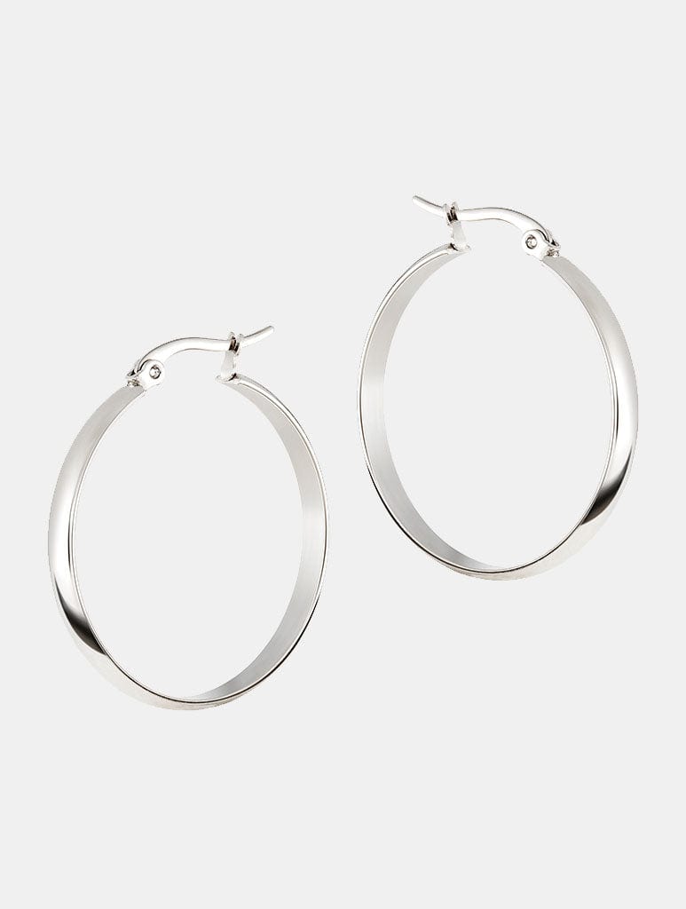 Metal Morphosis Large Band Hoops In Silver Jewellery Metal Morphosis