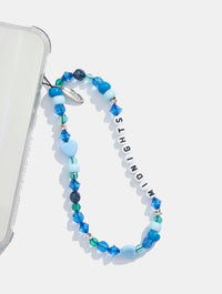 Midnights Blue Beaded Phone Strap Phone Grips Skinnydip London